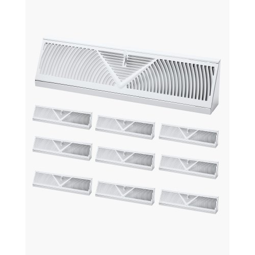 

Floor Registers 18-Inch 10-Pack Floor Vents for HVAC Baseboard Registers White