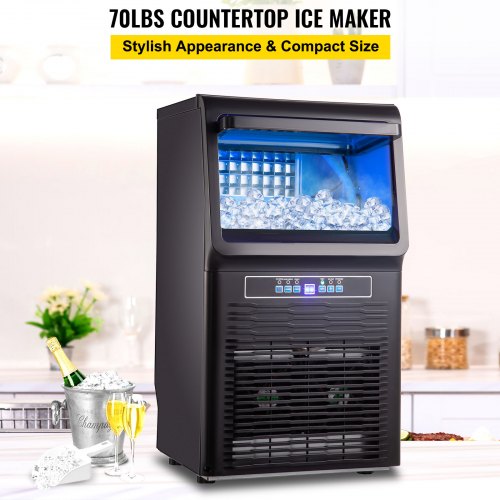 Auto Clear Ice Cube Machine Ice Maker Portable Ice Scoop LED Indicator Home