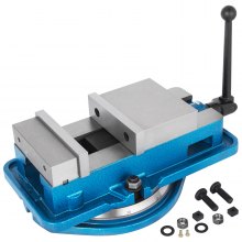 VEVOR 6 Inch Heavy Duty Milling Vise Bench Clamp Vise High Precision Clamping Vise 6 Inch Jaw Width with 360 Degrees Swiveling Base CNC Vise Blue
