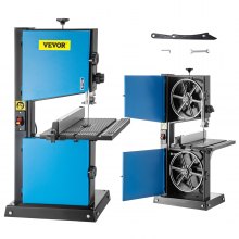 VEVOR Benchtop Bandsaw for Woodworking, 550 W Band Saw, 9" Wood Bandsaw, Band Saws for Wood with 1400 RPM Induction Motor, Porter Cable Bandsaw with 45° Tilt Cast Aluminum Table Fence and Scale