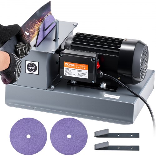VEVOR Lawn Mower Blade Sharpener, 2/3HP 500W Lawnmower Blade Grinder with 7-inch Ceramic Grinding Wheel, Powerful Bench Mower Sharpening Machine for High/Low Lift Blades, Gator Blades, Flat Blades