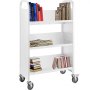 VEVOR Book Cart Library Cart 200 lbs Capacity with V-Shaped Shelves in Black