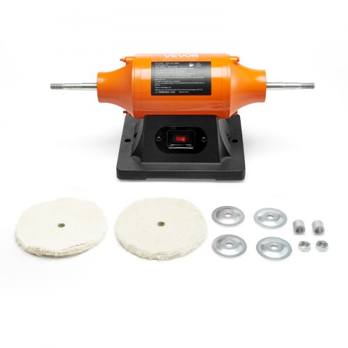 

VEVOR 6" Bench Buffer Polisher 1/2 HP 3450RPM for Metal Jewelry Wood Polishing