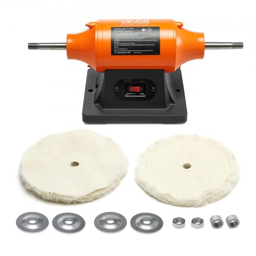 

VEVOR 8" Bench Buffer Polisher 3/4 HP 3450RPM for Metal Jewelry Wood Polishing