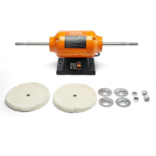 

VEVOR 8" Bench Buffer Polisher 1/2 HP 1725RPM/3450RPM for Metal Jewelry Wood