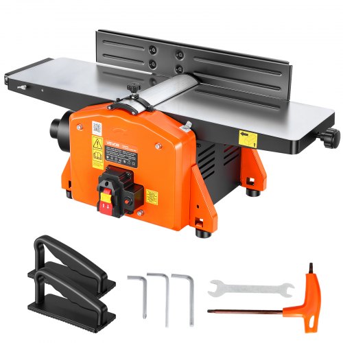 

VEVOR Spiral Benchtop Jointer, 8 Inch, 2 HP 8500 RPM Bench Top Wood Jointer, with 18-Blade Spiral Cutterhead, Extendable Cast Aluminum Table, Up to 1/8 in Depth, Adjustable Fence, for Woodworking DIY