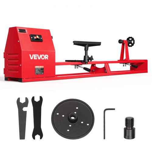 VEVOR Wood Lathe 1/2 HP 14" x 40" Benchtop Wood Lathe Machine 4 Speeds, 930/1500/2050/2500 RPM, with Tool Rest, Wrenches, Faceplate, Heavy Duty, for B