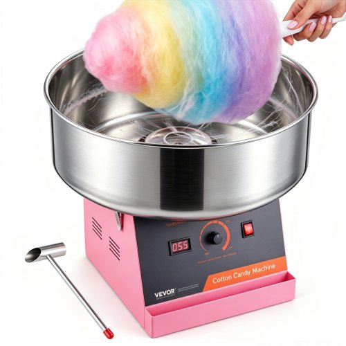 VEVOR Electric Cotton Candy Machine, 1000W Candy Floss Maker, Commercial Cotton Candy Machine with Stainless Steel Bowl, and Sugar Scoop, Perfect for