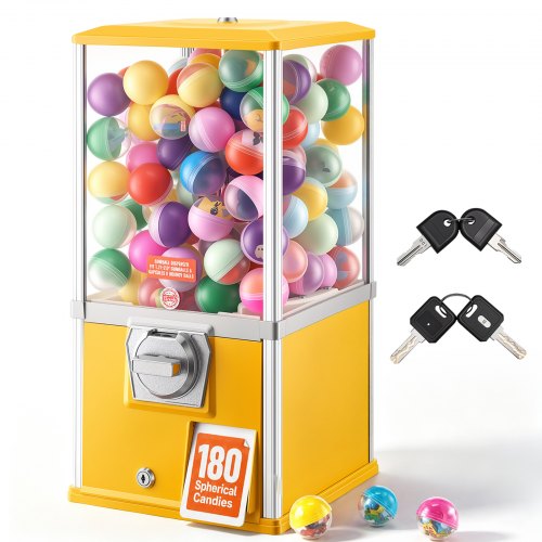 VEVOR Gumball Machine, 21 inch Height Candy Vending Machine Dispenser, 25-Cent Vending Machines for Shopping Malls, Supermarkets, Amusement Parks, Arc