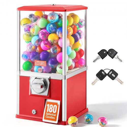 VEVOR Gumball Machine, 21 inch Height Candy Vending Machine Dispenser, 25-Cent Vending Machines for Shopping Malls, Supermarkets, Amusement Parks, Arc