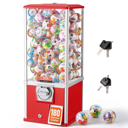 VEVOR Gumball Machine for Kids, 25" Height Home Vending Machine, PS Bouncy Balls Dispenser, Hold 230 Capsule Toys, Rectangle Bubble Gum Machine for Ga