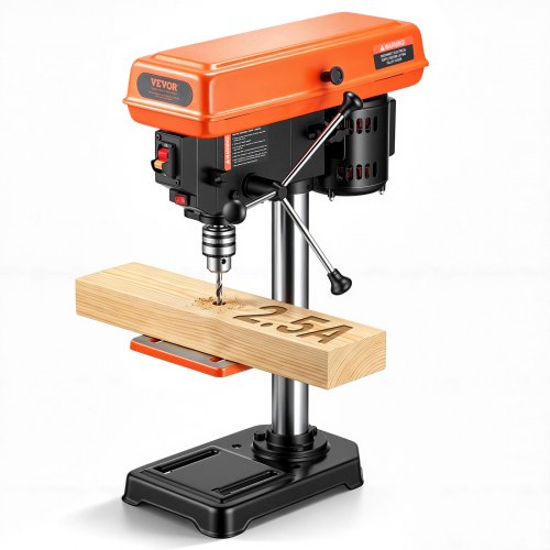 VEVOR 8 in Benchtop Drill Press, 2.5A Induction Motor, Tabletop Drilling Machine with 620 / 1140 / 1740 / 2340 / 3100 RPM Adjustable Speed, 0-45° Tilt