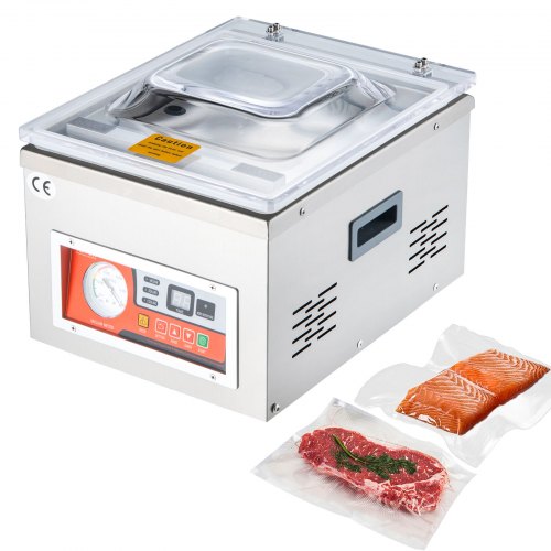 

VEVOR Chamber Vacuum Sealer, 260W Sealing Power, Vacuum Packing Machine for Wet Foods, Meats, Marinades and More, Compact Size with 10.2 in Sealing Length, Applied in Home Kitchen and Commercial Use