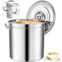 53-qt Polished Stainless Steel Stock Pot Brewing Kettle Mash Tun W/ Lid