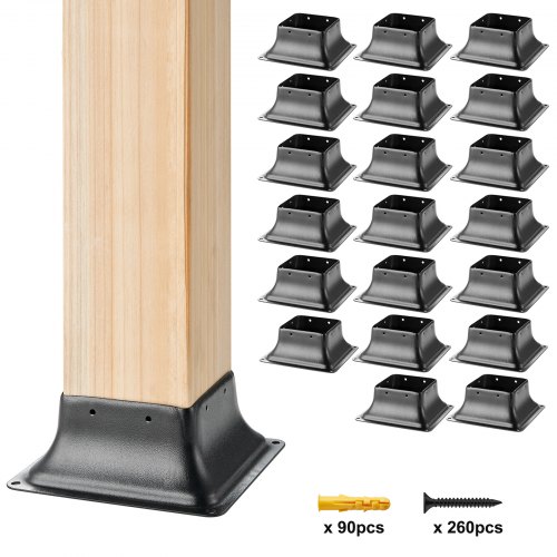 VEVOR 4x4 Post Base 20Pcs, Internal 3.6'x3.6' Heavy Duty Powder-Coated Steel Pos