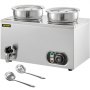 Vevor 500w Commercial Food Warmer With Dual 7l Pots Countertop Steam Soup Warmer