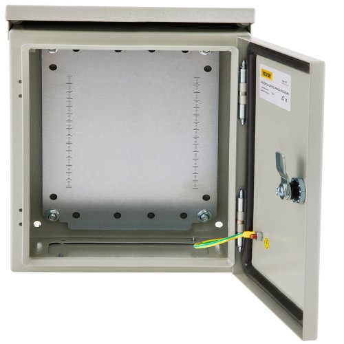 

VEVOR Electrical Enclosure, 16"x16"x8", Tested to UL Standards NEMA 4 Outdoor Enclosure, IP65 Waterproof & Dustproof Cold-Rolled Carbon Steel Hinged Junction Box for Outdoor Indoor Use, with Rain H