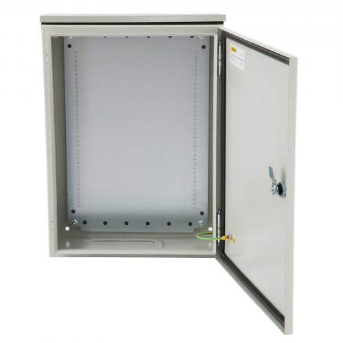 

VEVOR Electrical Enclosure, 20x12x10in, Tested to UL Standards NEMA 4 Outdoor Enclosure, IP65 Waterproof & Dustproof Cold-Rolled Carbon Steel Hinged Junction Box for Outdoor Indoor Use, with Rain Hood