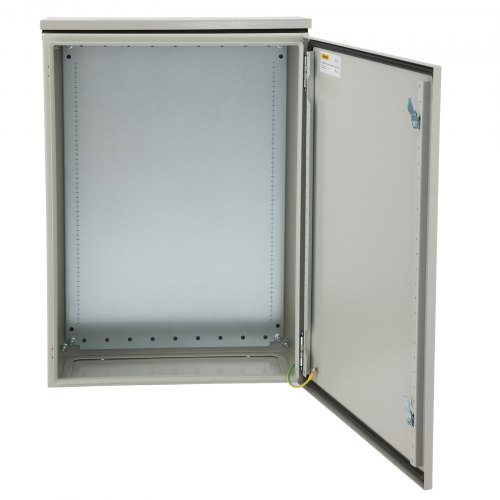 

VEVOR Electrical Enclosure, 24"x16"x12", Tested to UL Standards NEMA 4 Outdoor Enclosure, IP65 Waterproof & Dustproof Cold-Rolled Carbon Steel Hinged Junction Box for Outdoor Indoor Use, with Rain