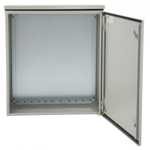 

VEVOR Electrical Enclosure, 24x24x8in, Tested to UL Standards NEMA 4 Outdoor Enclosure, IP65 Waterproof & Dustproof Cold-Rolled Carbon Steel Hinged Junction Box for Outdoor Indoor Use, with Rain Hood