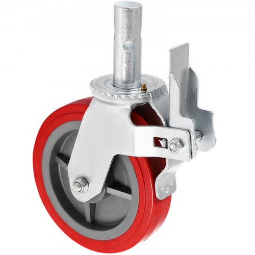 Scaffolding Casters 8 X 2 Inch Polyurethane Wheel Set of 4 PU Wheel Brake Lock 