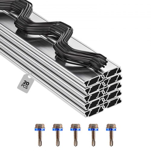 

VEVOR Greenhouse Spring Wire and Lock Channel, 20 Packs 6.56 ft PVC-Coated Wiggle Wire & Aluminum Alloy Channel Bundle Kit with Included Screws, 0.05 in Thickened, Poly Film & Shade Cloth Attachments