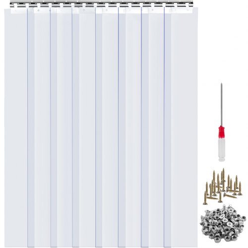 VEVOR 100ft Plastic Curtain Jumbo Rolls 12" Commercial Freezer Door Strips PVC 