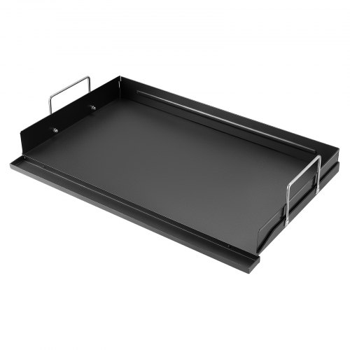 Vevor Carbon Steel Griddle 25x16 inch Flat Top Pre-Seasoned Plate Handle, for BBQ Eggs Burger, Even Heat Distribution, Non-Stick Portable Rectangular Family Cookware for Outdoor Gas Grill/Stove, Oven