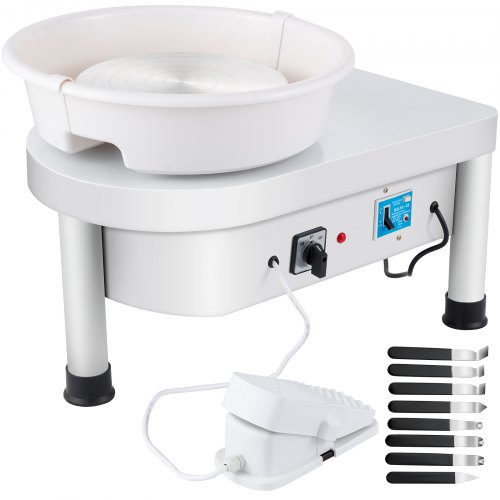Electric Pottery Wheel 25cm With Foot Pedal And Detachable Basin 450w