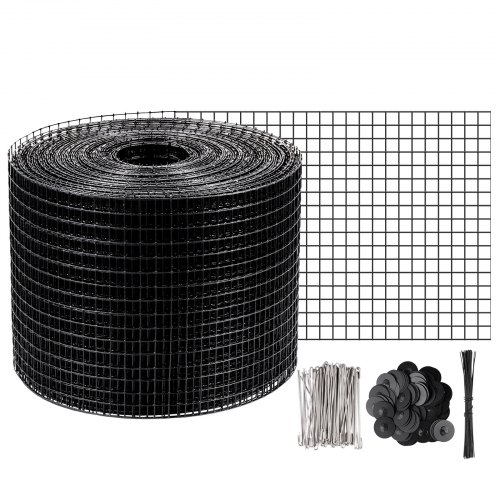 

VEVOR Solar Panel Bird Wire, 6inch x 98ft Critter Guard Roll Kit, Solar Panel Guard w/ 100pcs Stainless Steel Fasteners, 50pcs Tie Wires, Removable PVC Coated Wire for Squirrel Bird Critters Proofing