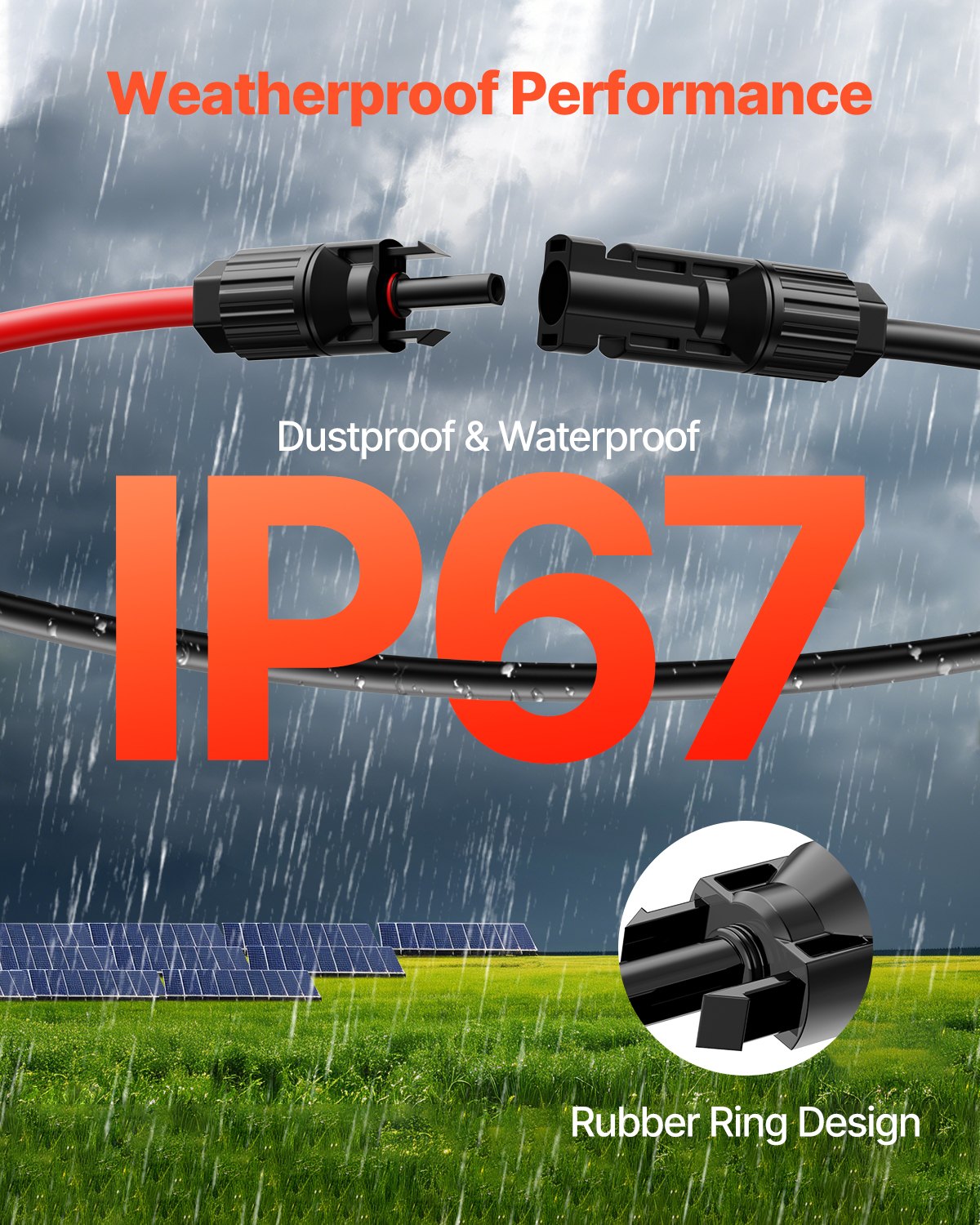 15,24 m päikesepaneeli pikenduskaabel, 10 AWG