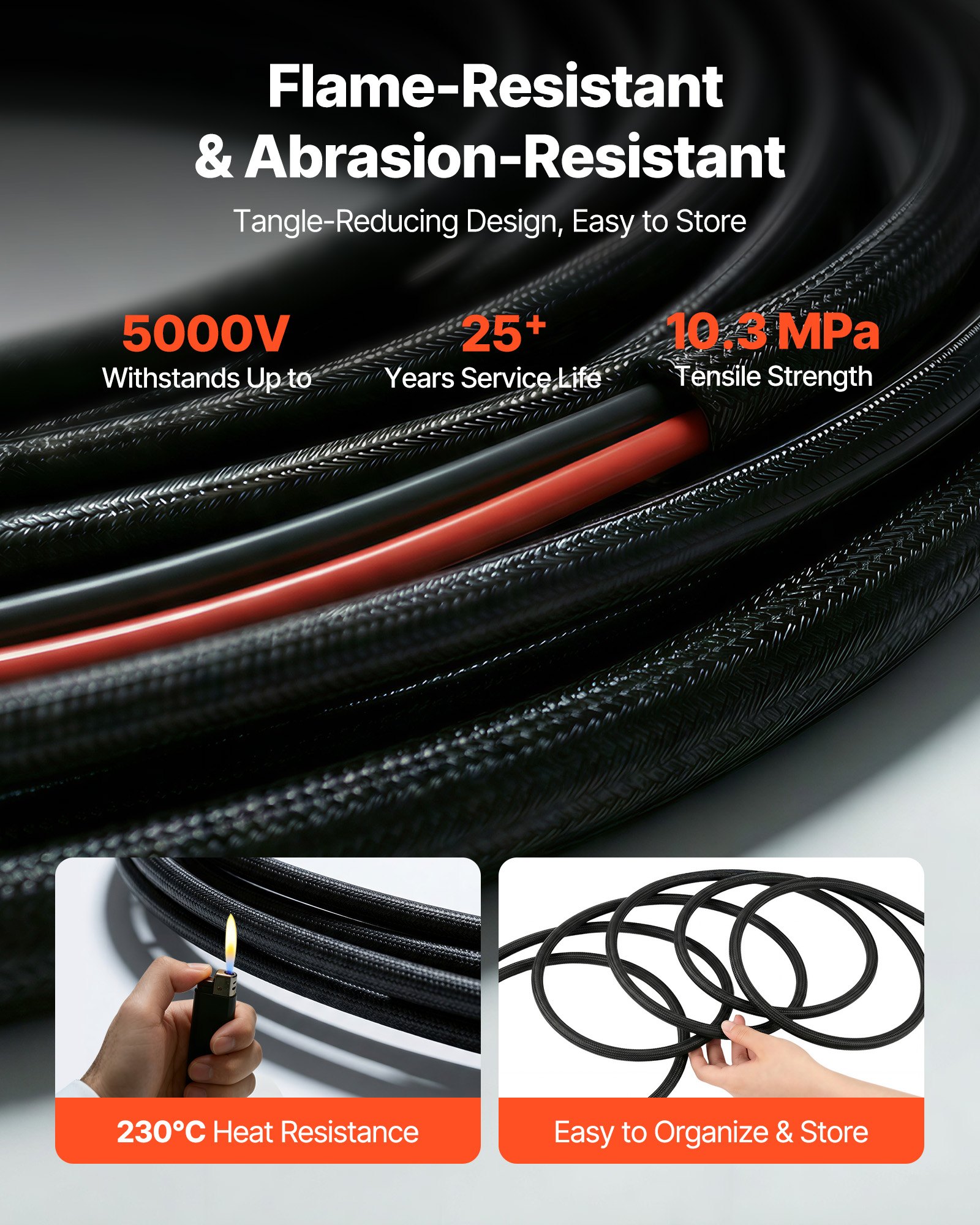 9,14 m päikesepaneeli pikenduskaabel, 10 AWG