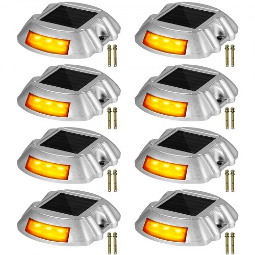 Driveway Lights, Solar Driveway Lights 8-Pack Dock lights with Switch, in Orange