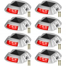 Driveway Lights, Solar Driveway Lights 8-pack Dock Lights With Switch Button Red