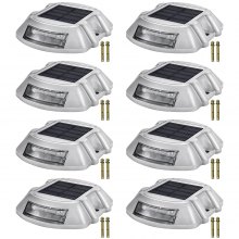 Driveway Lights, Solar Dock Lights 8-pack, Led Pathway Lights W/ Switch, White