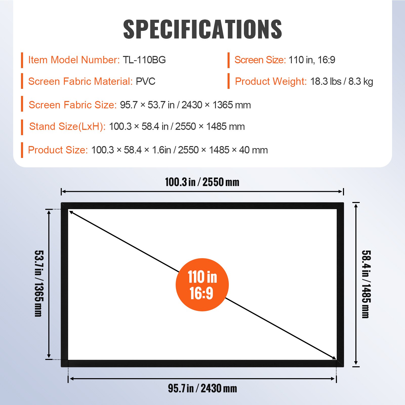 279 cm diagonaalprojektori ekraan 16:9 4K HD projektori ekraan Filmiekraan Fikseeritud