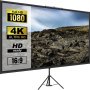 VEVOR Tripod Projector Screen with Stand 90 inch 4K HD 16:9 Home Cinema Portable