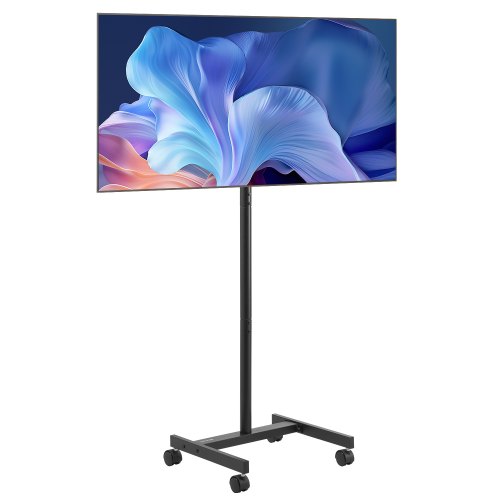 VEVOR Rolling TV Stand, Mobile TV Cart for 17-55 Inch Screens, Portrait to Landscape, Portable TV Stand with Wheels Holds up to 44 lbs for Living Room, Bedroom, Office, Outdoor, Max VESA 200x200mm