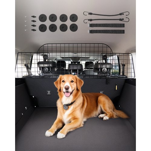 

Dog Car Barrier 38"-66.3" Adjustable Pet Divider Gate for Trunk Cargo Area