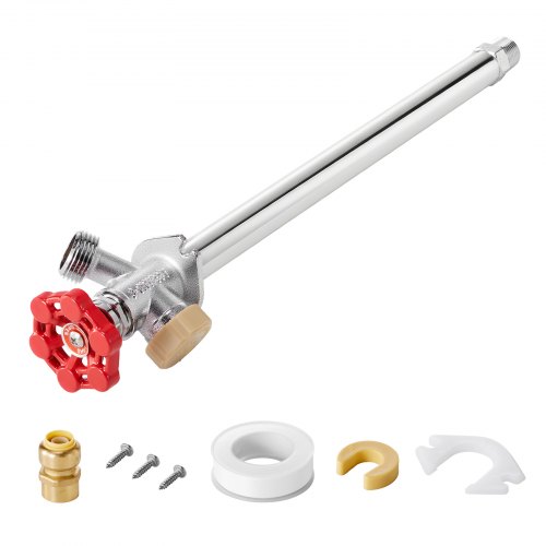 

VEVOR Anti-Siphon Frost-Proof Sillcock, 12" Freeze Proof Outdoor Faucet Bib with Backflow Preventer, 1/2" Push-to-Fit Connector X 3/4" Hose Bibb, No Lead Frost-free Spigot for PEX Copper CPVC Pipes