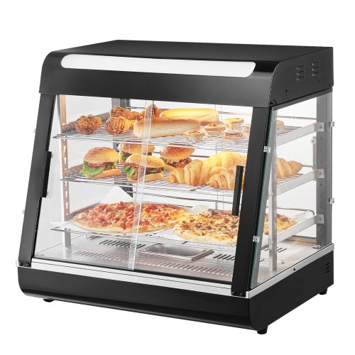

VEVOR 3-Tier Commercial Food Warmer Display Countertop Pizza Cabinet with Light