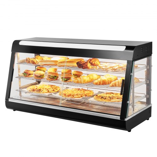 

VEVOR 3-Tier Commercial Food Warmer Display Countertop Pizza Cabinet with Light