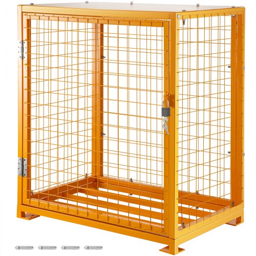Cylinder Storage Cabinet Vertical Cylinder Storage Cage, For Two 50lbs Cylinders