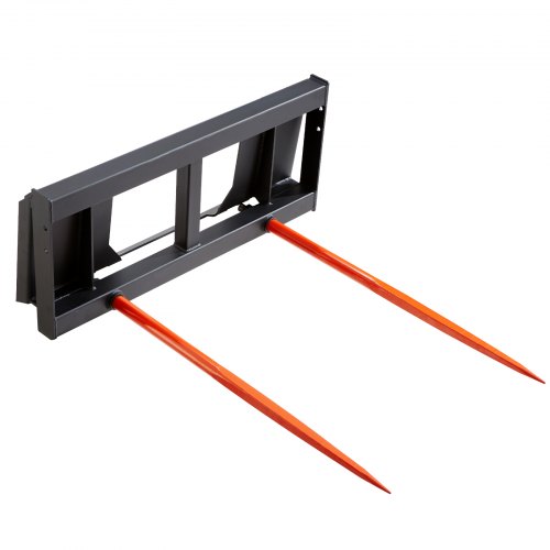 

VEVOR 49" Hay Spear, Bale Spears 3000lbs Loading Capacity, Skid Steer Loader Tractor Attachment 2pcs Spears, Quick Attach Spike Forks