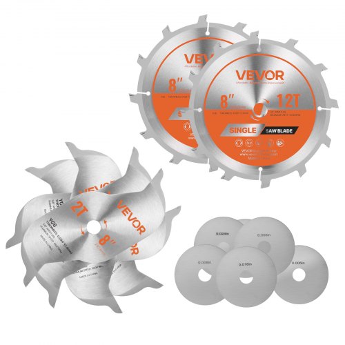 

VEVOR Dado Blade Set, 203 mm Diameter, 12 Sharp Alloy Teeth, 15.875 mm Arbor, Fine Finish, Stacking Dado Blades with Chippers and Shims, Noise-Reducing Heat Vents, for Cutting Plywood, OSB, Hardwood