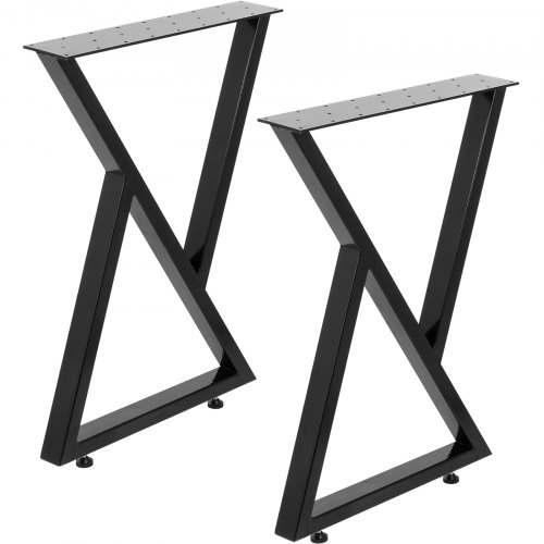 2 Pcs Industrial Steel Table Legs Dining Table Desk Metal Legs Set Black Units