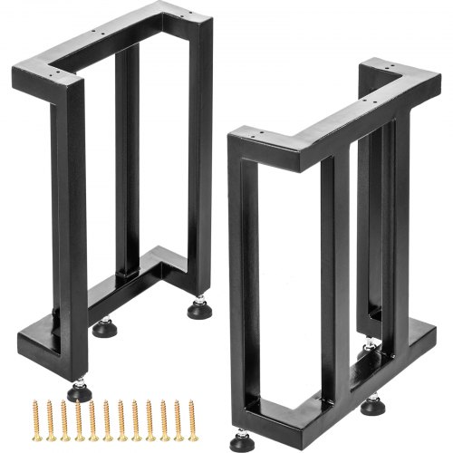 VEVOR Dining Table Legs Metal Table Legs 2PCS Heavy Duty Black Iron for DIY Desk