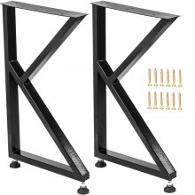 VEVOR Coffee Dining Table Legs Wrought Iron Industrial Bench 2PCS K-shaped Black