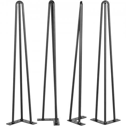 VEVOR Hairpin Table Legs 16 inch, Set of 4 DIY Desk Table Legs 3 Rods Heavy Duty