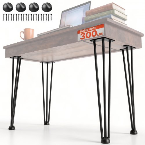

VEVOR Hairpin Table Legs 20 inch Black Set of 4 Desk Legs Each 220lbs Capacity Hairpin Desk Legs 3 Rods for Bench Desk Dining End Table Chairs Carbon Steel DIY Table Legs Heavy Duty Furniture Legs
